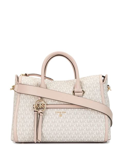 michael kors pink grey satchel|More.